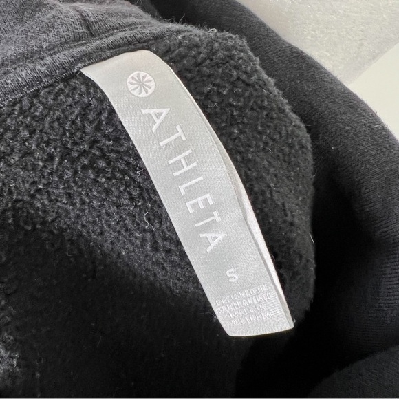 Athleta Sweatshirt Women's Small Mock Funnel Neck Black Pull Over Workout Casual - Picture 7 of 9